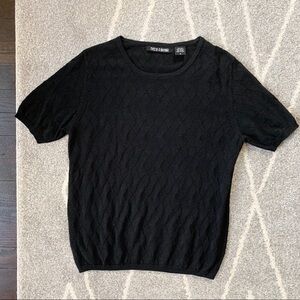 Evelyn & Arthur Vintage Black Silk Argyle Sweater